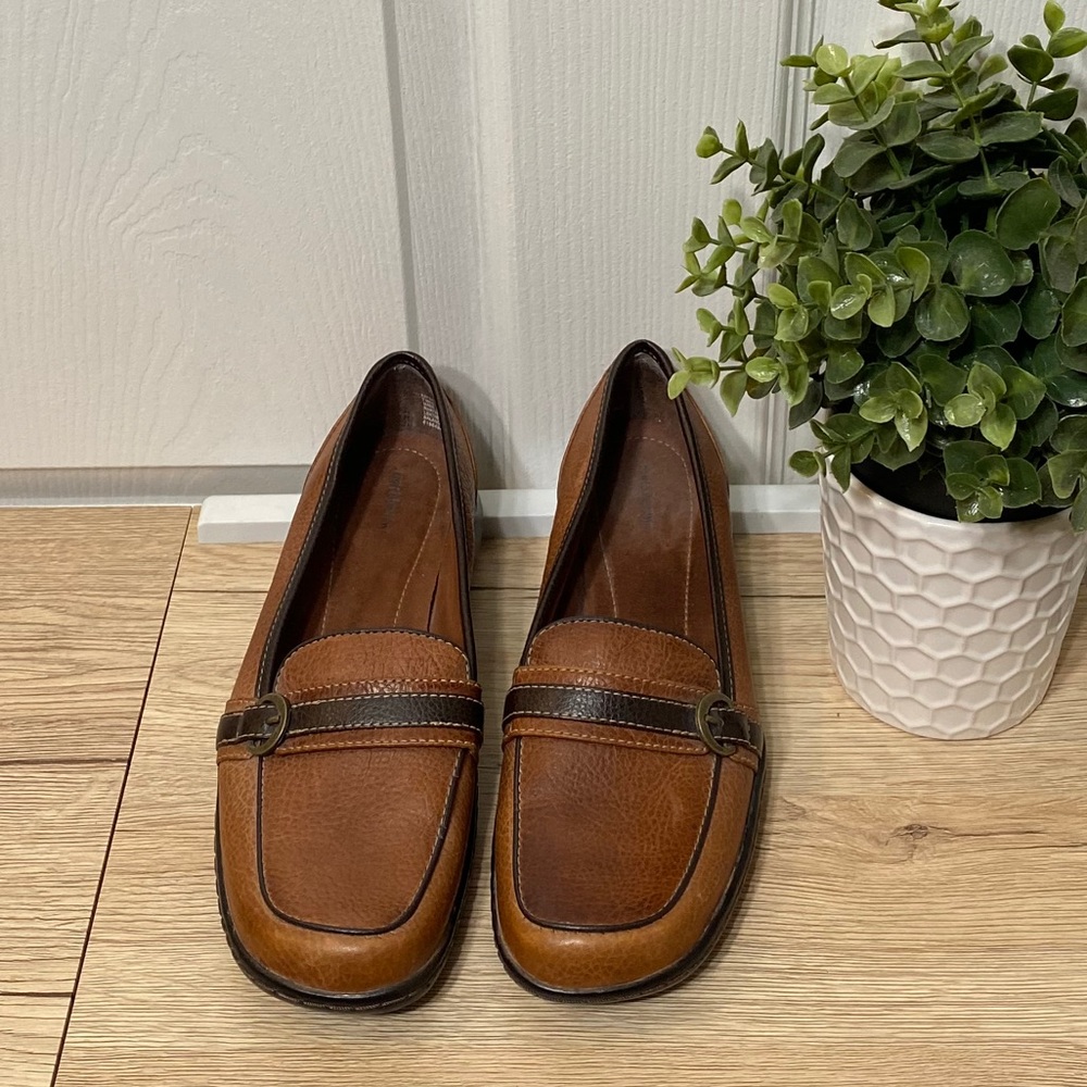 Croft & Barrow Brown Leather Loafers Size: 7